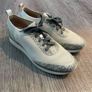 LOUISE ET CIE Bayard Mesh Gray Snakeskin Print Sneakers